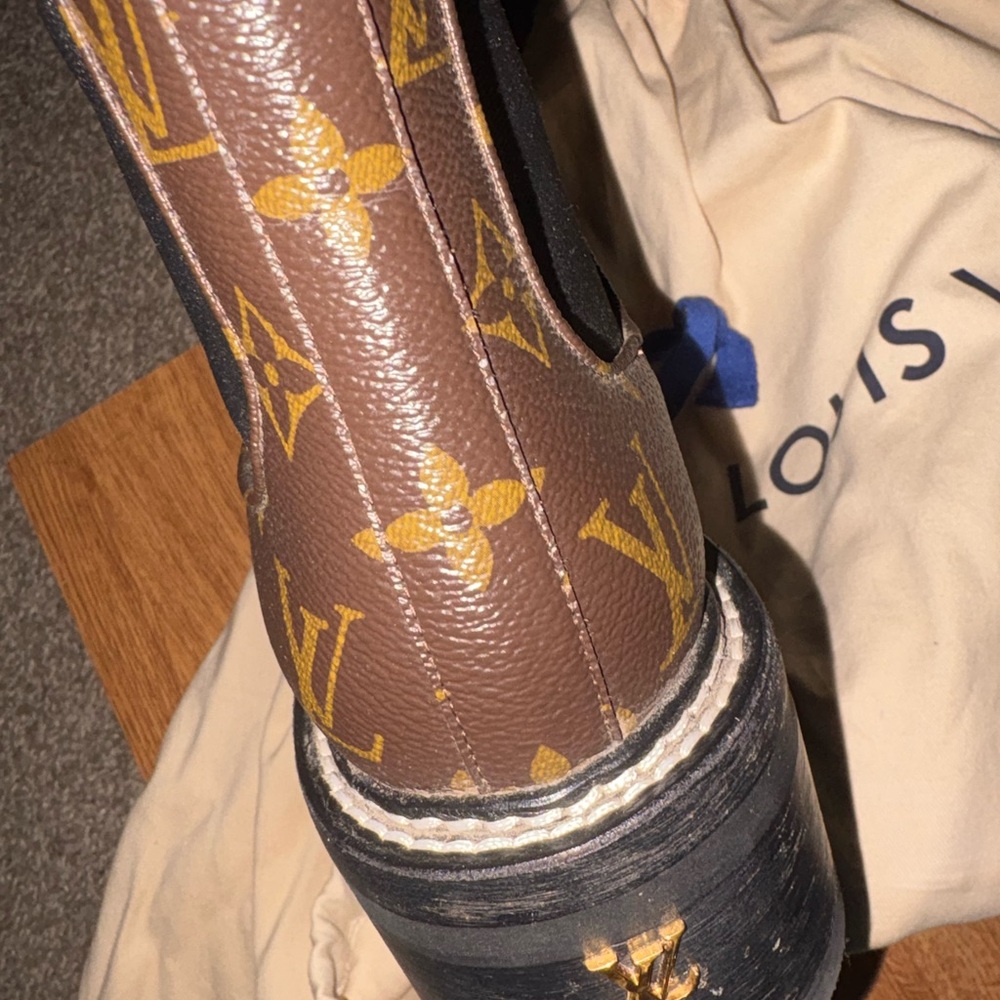 Louis Vuitton Brown Monogram Leather Boots - Picture 2 of 6